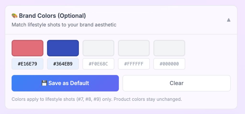 Brand colors picker interface