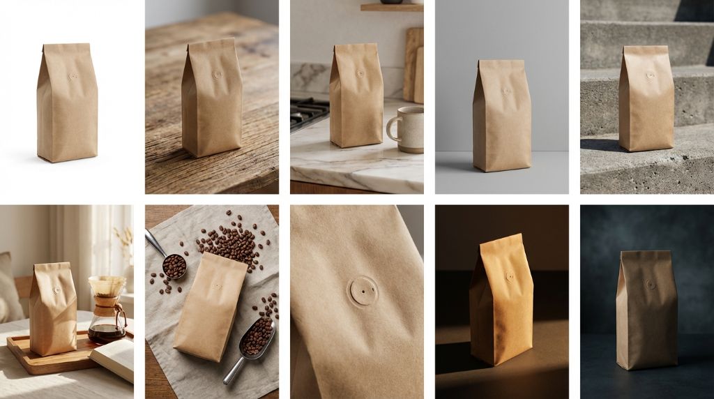 10 product photo variations showing same product in different contexts